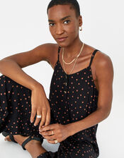 Spot Strappy Romper, Black (BLACK), large