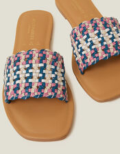 Leather Woven Sliders, Multi (BRIGHTS MULTI), large