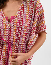 Crochet Mini Kaftan, Multi (BRIGHTS MULTI), large