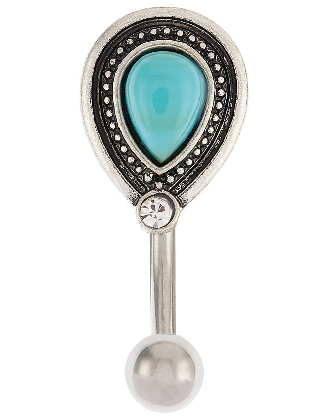 Turquoise Teardrop Belly Bar, , large