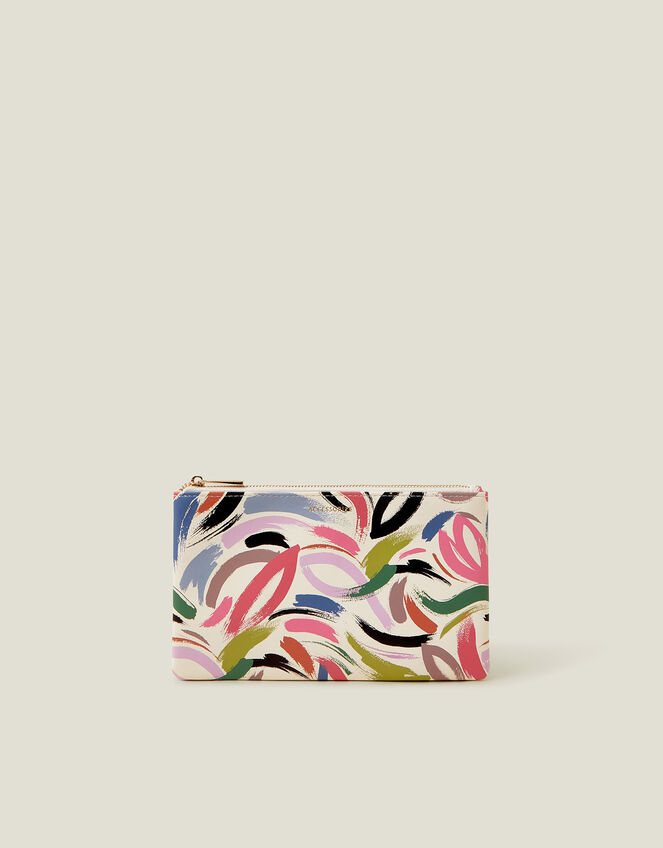 Abstract Brushstroke Print Pencil Case, , large