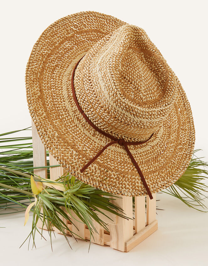 Two-Tone Weave Straw Hat, , large
