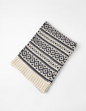 Fair Isle Chunky Knit Scarf, , large
