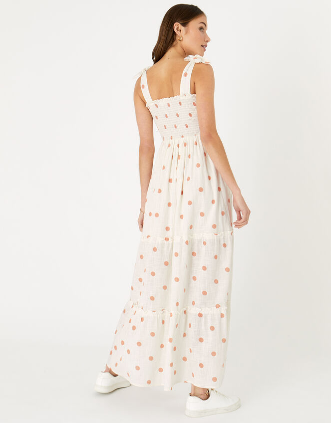 Bandeau Spot Maxi Dress, Ivory (IVORY), large