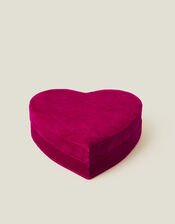 Velvet Heart Jewellery Box, Pink (FUCHSIA), large