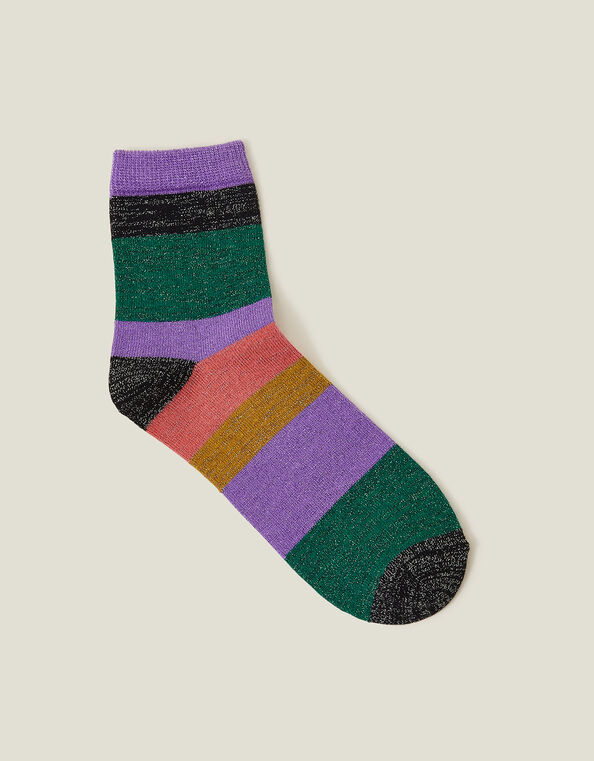 Sparkly Stripe Socks, , large