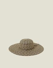 Two Tone Floppy Straw Hat, , large