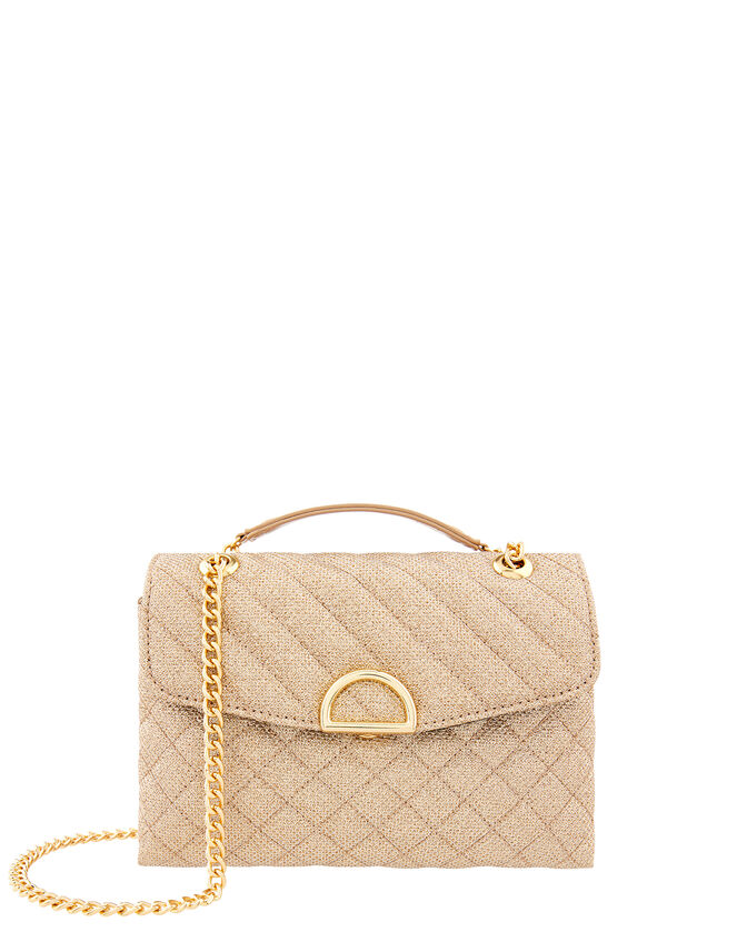 Ayda Quilted Metallic Shoulder Bag, Metalic (METALLICS), large