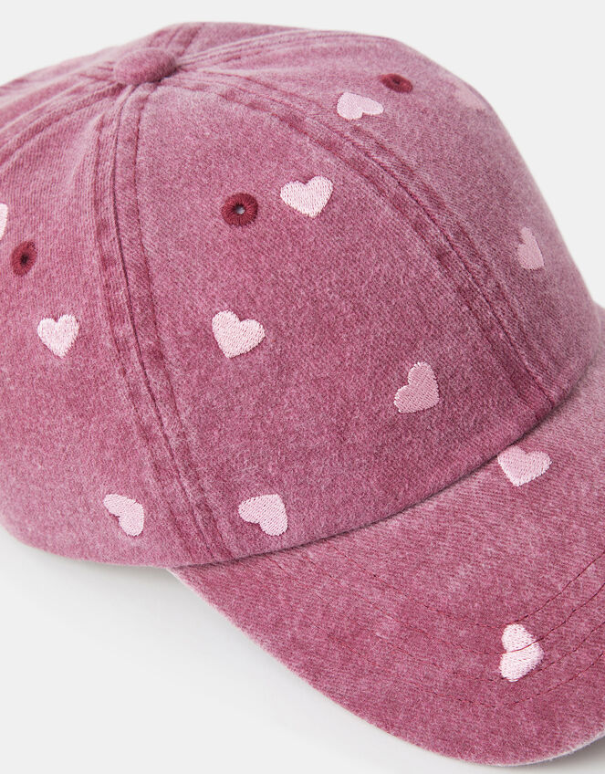 Heart Embroidered Baseball Cap, , large