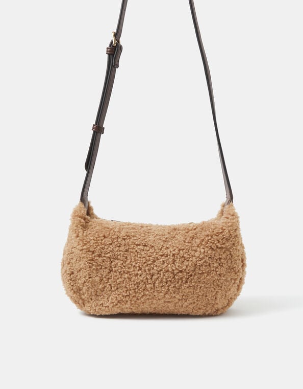Faux Shearling Crossbody Bag, , large