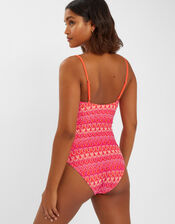 Crochet Bandeau Swimsuit, Multi (BRIGHTS MULTI), large