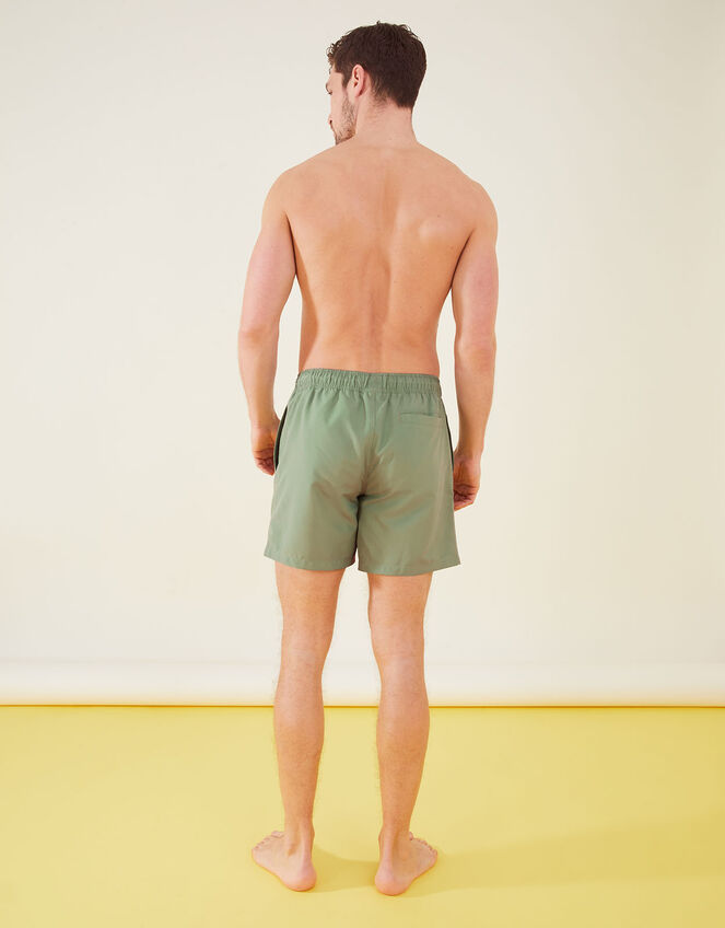 Mens Tie Waist Swimming Shorts, Green (KHAKI), large
