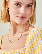 Flower Chain Lariat Necklace Gold, , large