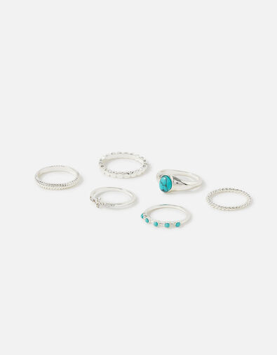 Super Classics Turquoise Stacking Ring Multipack Blue, Blue (TURQUOISE), large