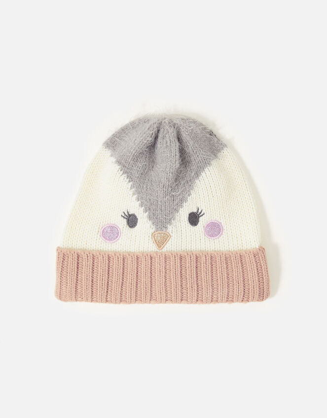 Girls Penguin Beanie , Multi (PASTEL-MULTI), large