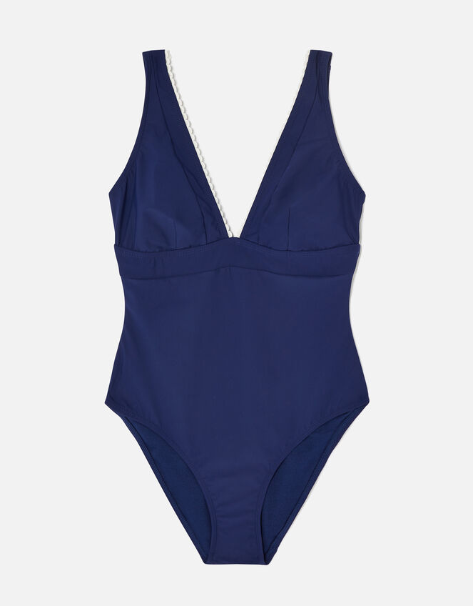 Lexi Contrast Trim Shaping Swimsuit, Blue (NAVY), large