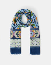 Lightweight Tile Print Scarf, , large