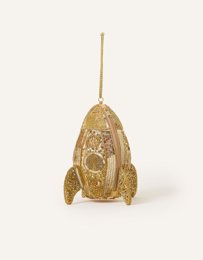 Hand-Beaded Golden Rocket Bag, , large