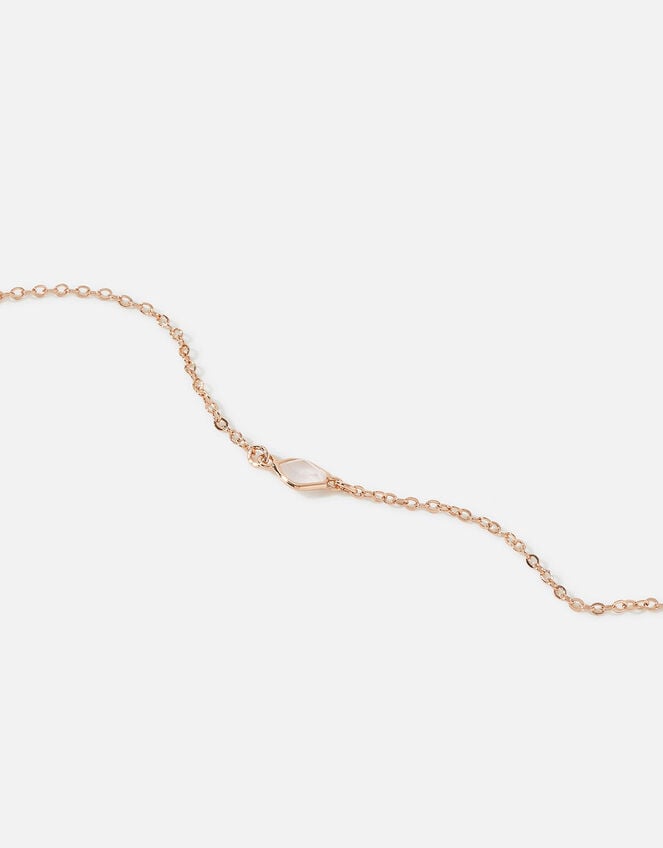 Rose Gold-Plated Rose Quartz Station Bracelet, , large