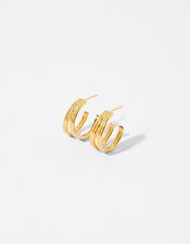 Gold-Plated Double Hoop Earrings, , large