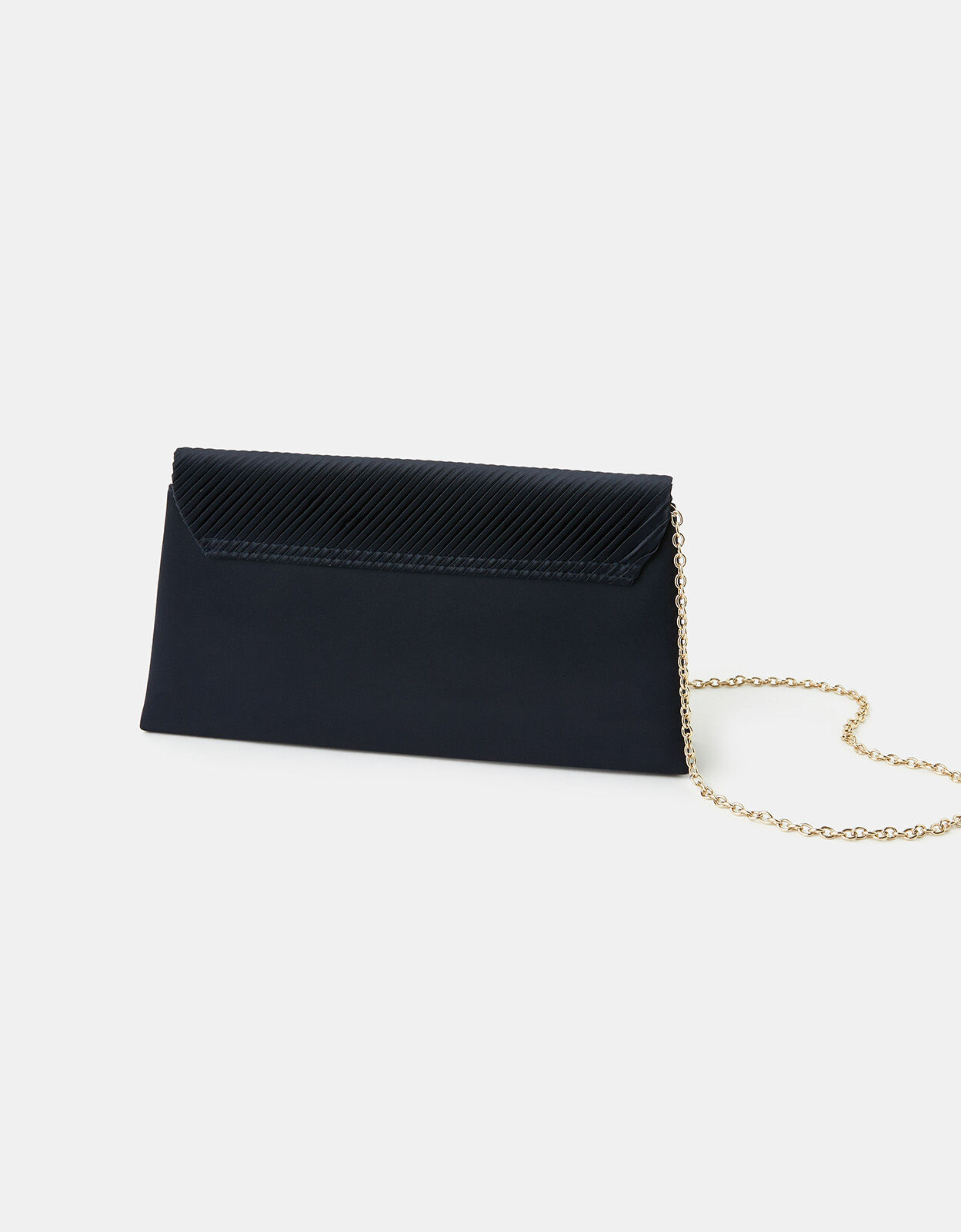 navy satin clutch