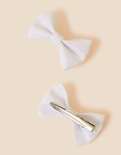 Kids Bow Salon Hair Clips Set of Two, , large