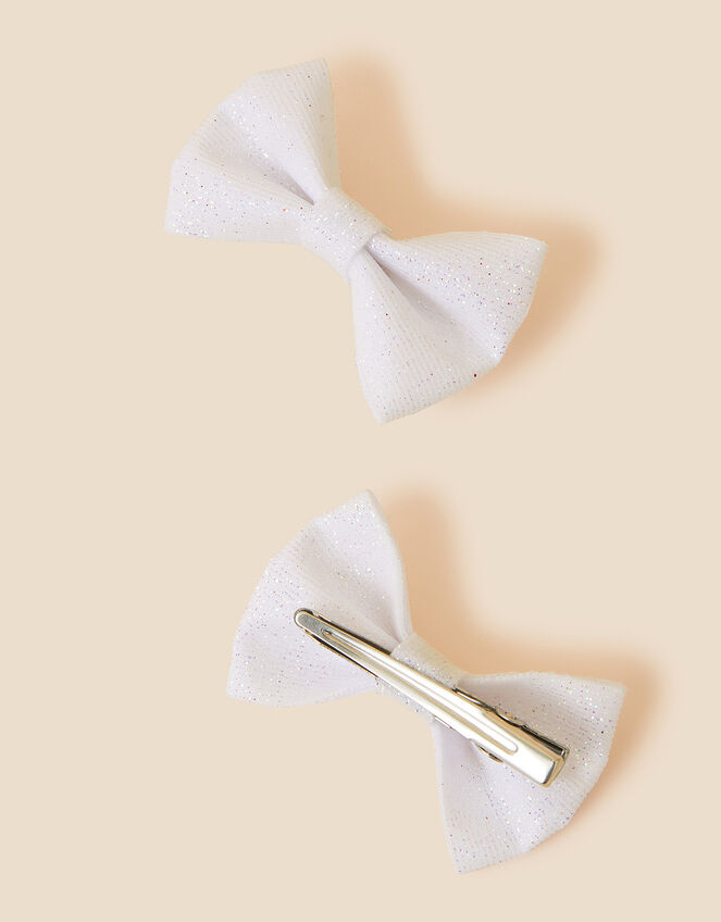 Kids Bow Salon Hair Clips Set of Two, , large