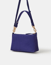 Leather Crossbody Handbag, Blue (COBALT), large