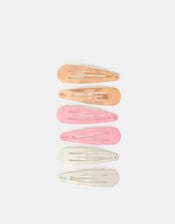 6-Pack Girls Plain Hair Clips, , large