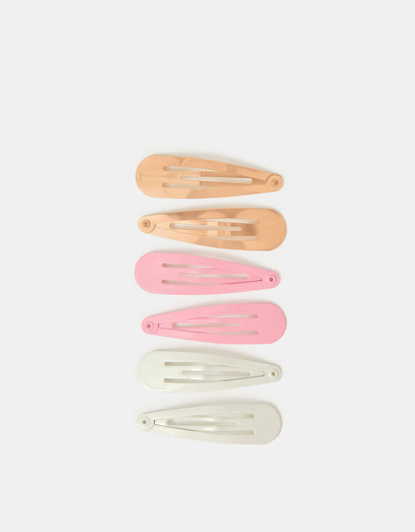 6-Pack Girls Plain Hair Clips, , large