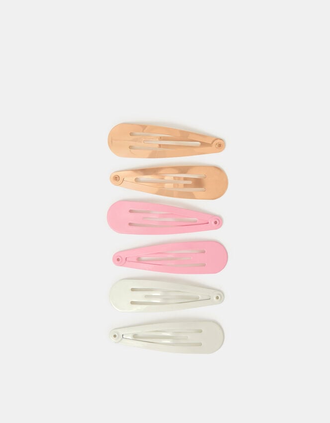6-Pack Girls Plain Hair Clips, , large