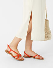 Multi Strap Sandals, Red (RED), large