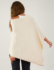 Knit Poncho, Cream (CREAM), large