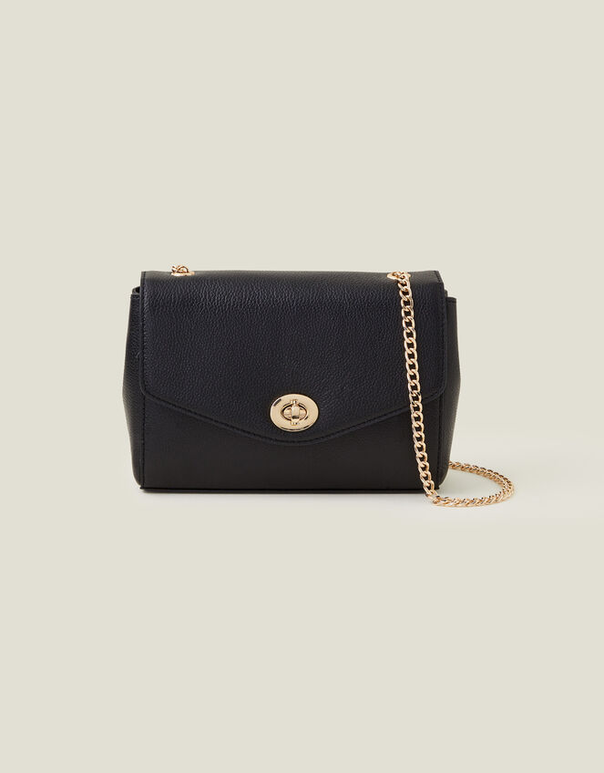 Leather Chain Twist Lock Bag | Leather bags | Accessorize UK