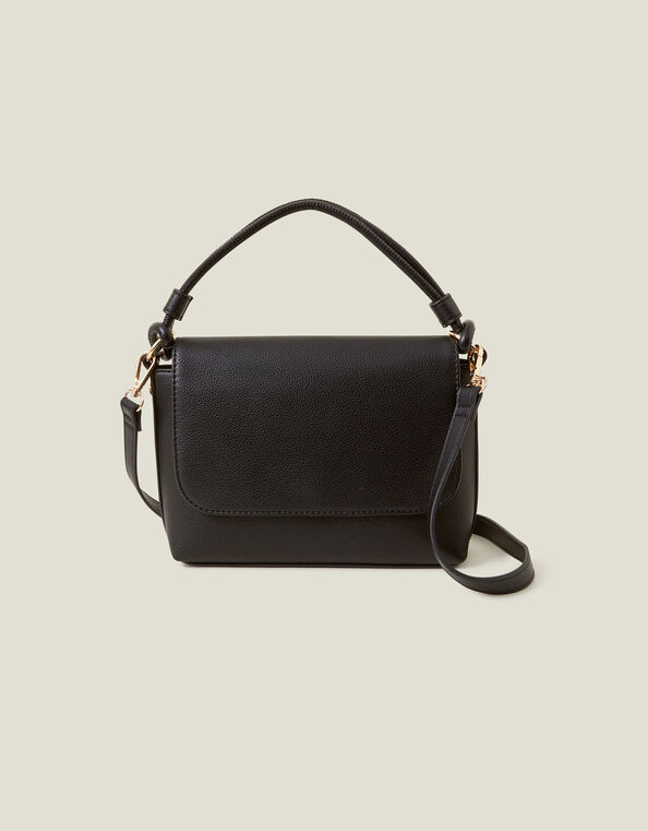 Double Strap Handheld Bag, Black (BLACK), large