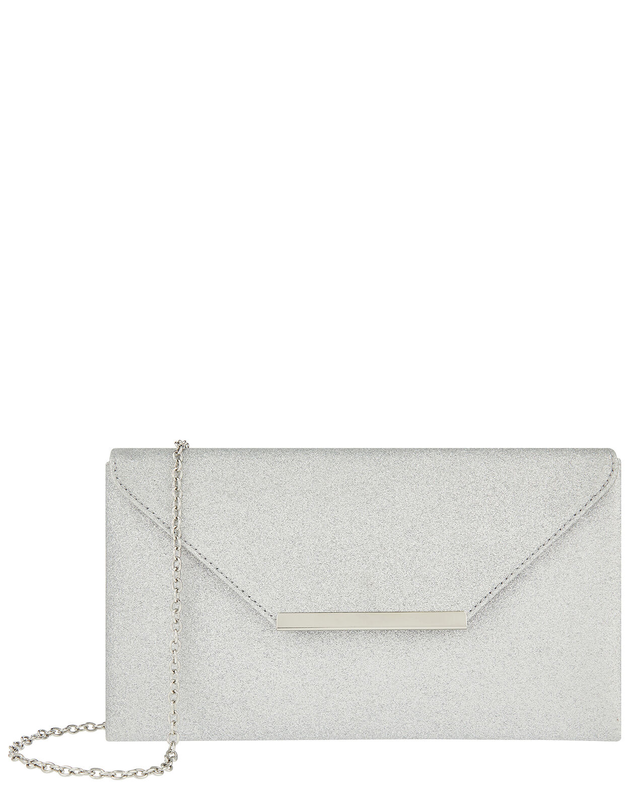 Large silver 2025 envelope clutch bag
