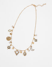 Moon and Star Charmy Collar Necklace, , large