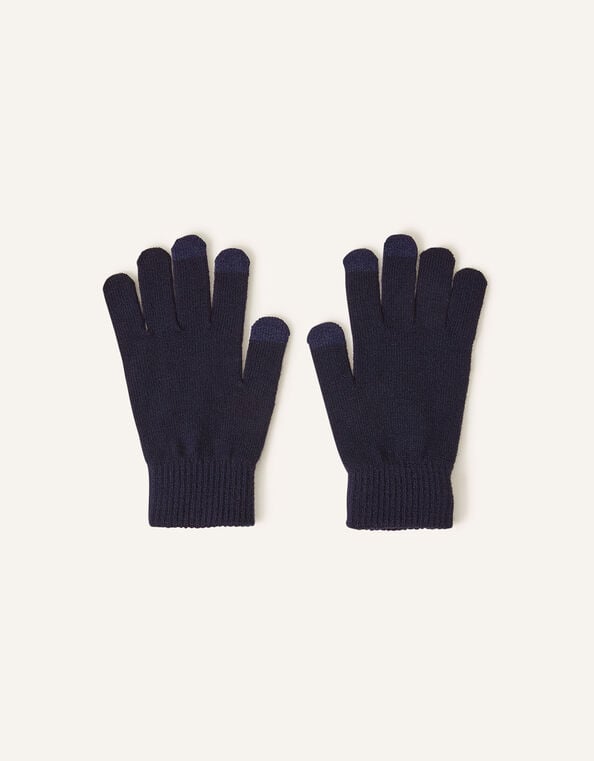 Super Stretch Touch Screen Gloves, Blue (NAVY), large