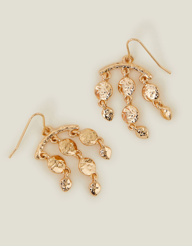 Textured Chandelier Earrings Gold, , large