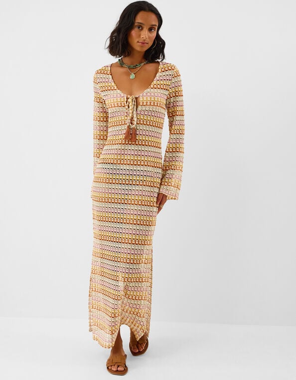 Crochet Maxi Beach Dress, Multi (MULTI), large