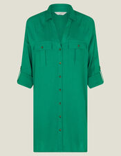 Long Sleeve Beach Cover Up Shirt, Green (GREEN), large