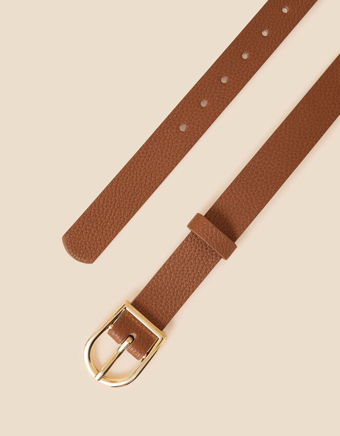 Simple Buckle Belt, Tan (TAN), large