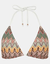 Crochet Triangle Bikini Top, Natural (NEUTRAL), large