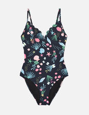 Shoreline Scallop Shaping Swimsuit, Multi (BRIGHTS-MULTI), large