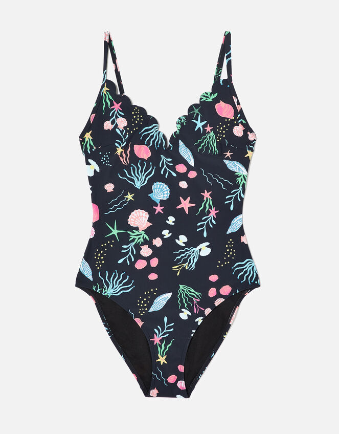 Shoreline Scallop Shaping Swimsuit, Multi (BRIGHTS-MULTI), large