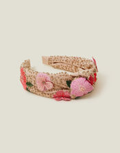 Girls Flower Embellished Headband, , large