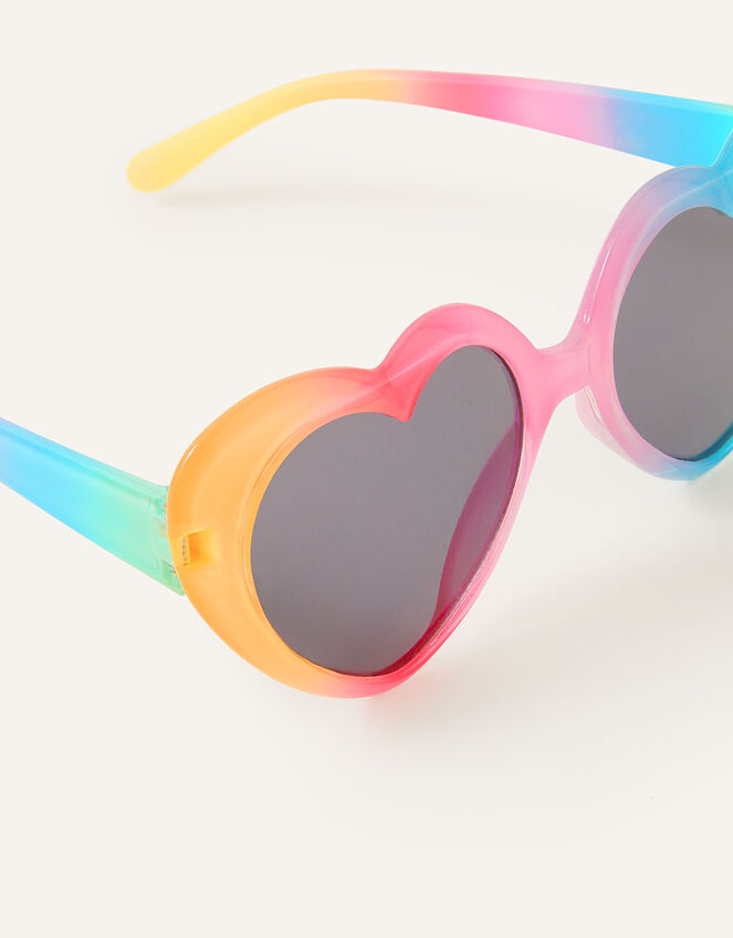 Girls Rainbow Ombre Heart Sunglasses, , large