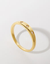 Gold Vermeil White Topaz Band Ring, Gold (GOLD), large