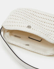 Woven Crossbody Bag, White (WHITE), large
