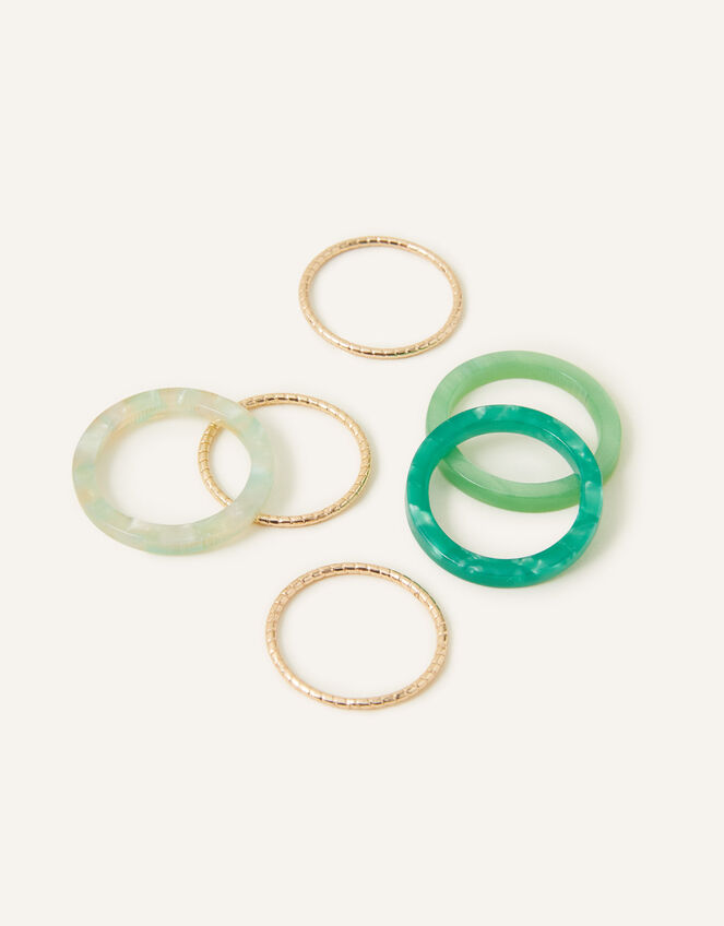 Mixed Rings 6 Pack, Green (GREEN), large